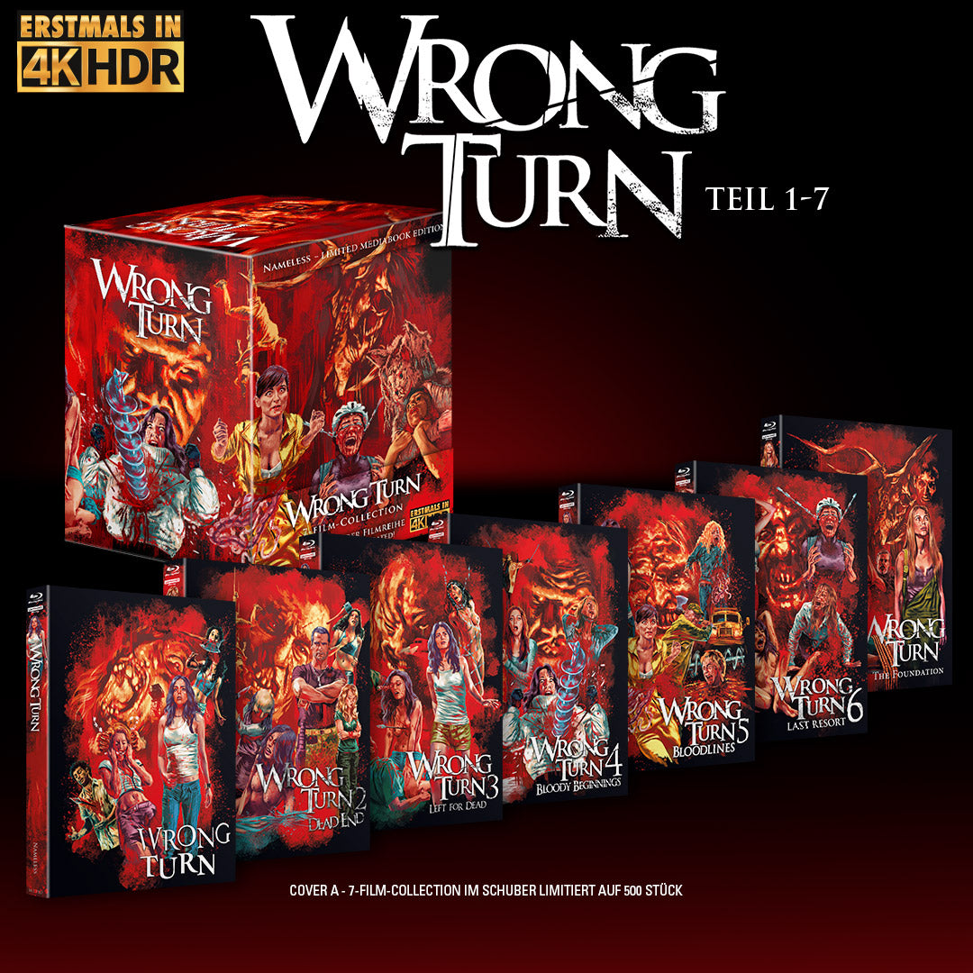 Wrong Turn - Teil 1-7 | Limitierte Schuber Edition mit 7 Mediabooks - Cover A