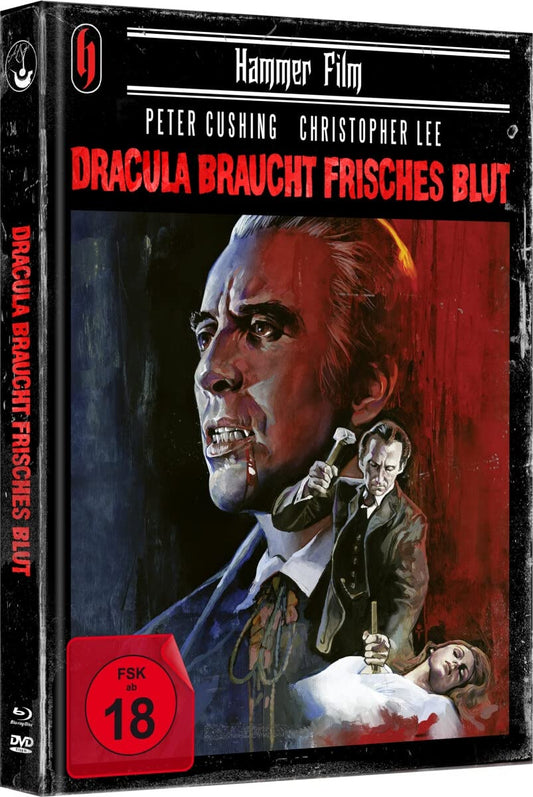 Dracula braucht frisches Blut - Cover B (Uncut Limited Mediabook, Hammer Film-Edition) Blu-ray+DVD