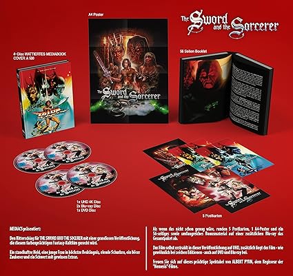 TALON IM KAMPF GEGEN DAS IMPERIUM (The Sword and the Sorcerer) 4-Disc wattiertes Mediabook Cover A (1 x 4K UHD + 2 x Blu-ray + 1 x DVD) Uncut A