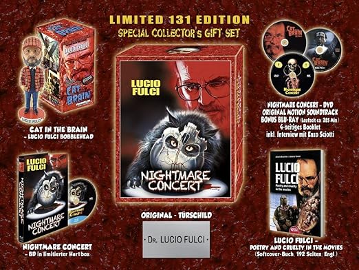 Lucio Fulci - Nightmare Concert - 4-Disc Special Collectors Gift Set - Cat Brain Bobblehead + Hartbox + Buch Poetry & Cruelty in the Movies