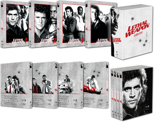 Lethal Weapon 1-4 – Collection B | Limitiert auf 666 Stück - 4 Mediabooks und Schuber mit Spotlack und Prägung