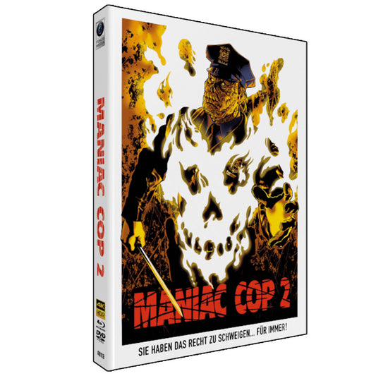 BR+DVD Maniac Cop 2 - 3-Disc Mediabook UHD HDR10 BD DVD (wattiert)  mit 8 Lobbycards + Poster